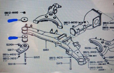 Genuine Nissan 280ZX Rear Subframe Member Insulator with Upper