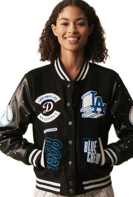 NWT THE WILD COLLECTIVE x ANTHROPOLOGIE MLB DODGERS Letterman
