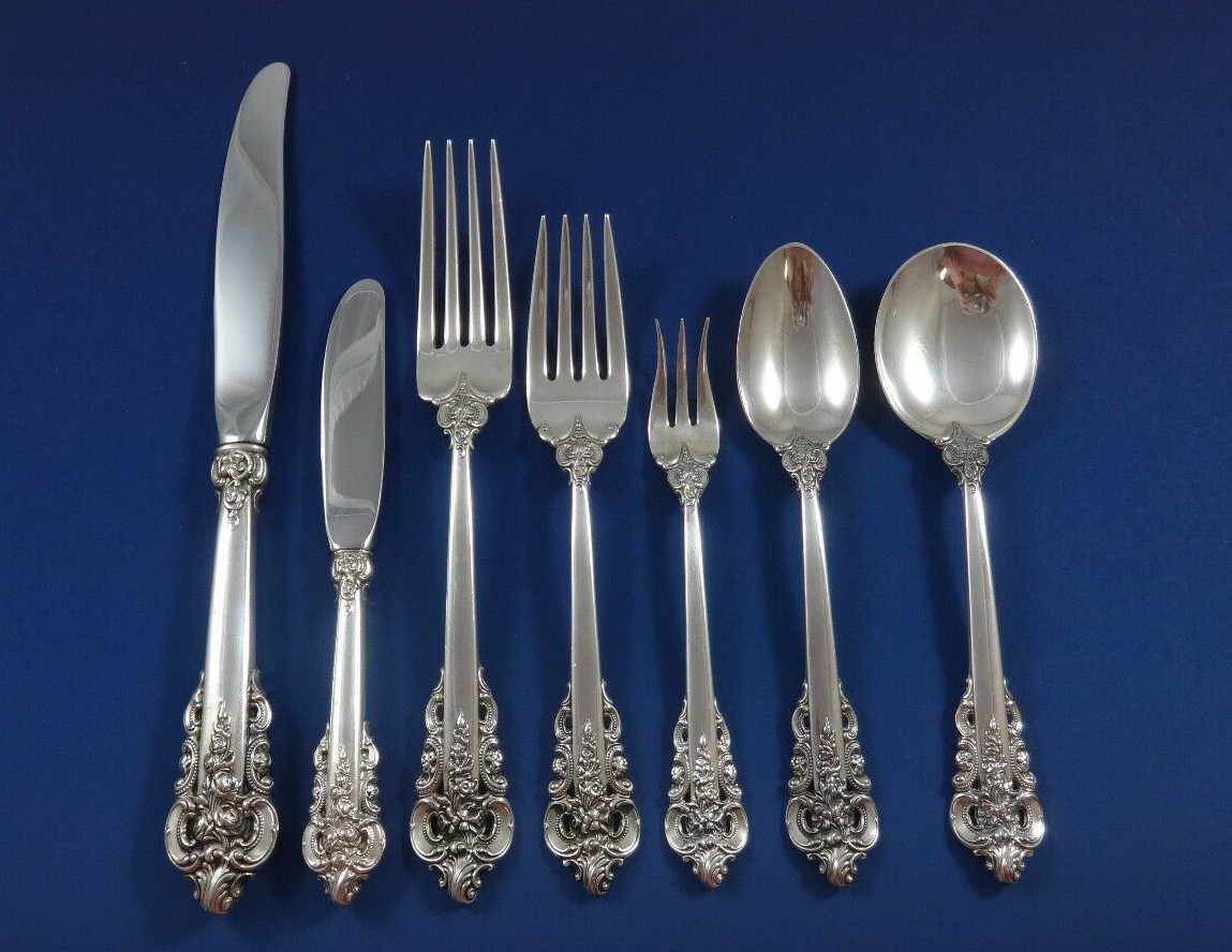 Grande Baroque by Wallace Sterling Silver Flatware Set For 8