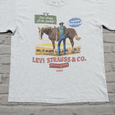 Vintage 90s Levis Western Shirt L Made in USA Single Stitch Big E