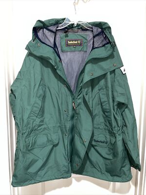 Timberland Weathergear Green Rain Water Resistant Roll Up Hood