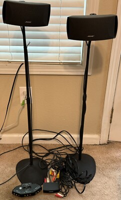 2 Bose UFS-20 Black Gemstone Acoustimass Cubes Speaker Stands 38