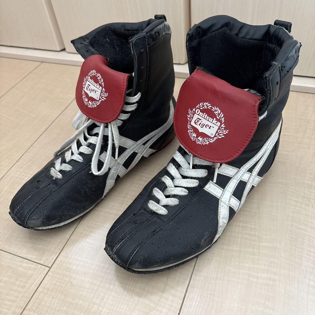 Asics Onitsuka Tiger Boxing Wrestling Shoes Black Red White US8.5