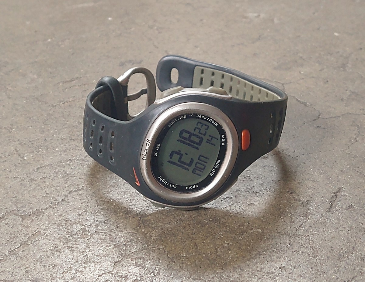 Nike Triax C8 Sports Watch Men's Wristwatch Gray Orange Rubber | eBay