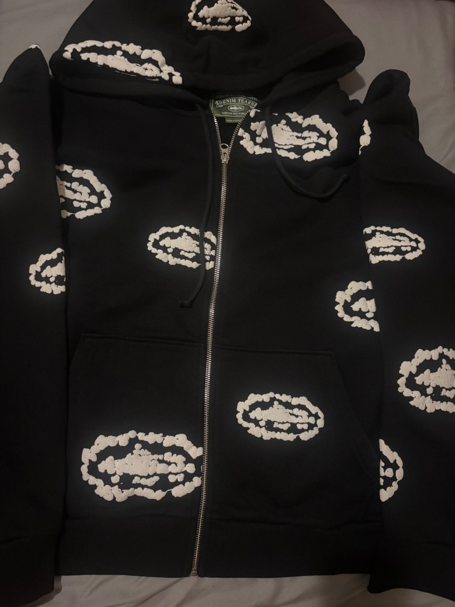denim tears x corteiz collab zip up hoodie X-Large | eBay