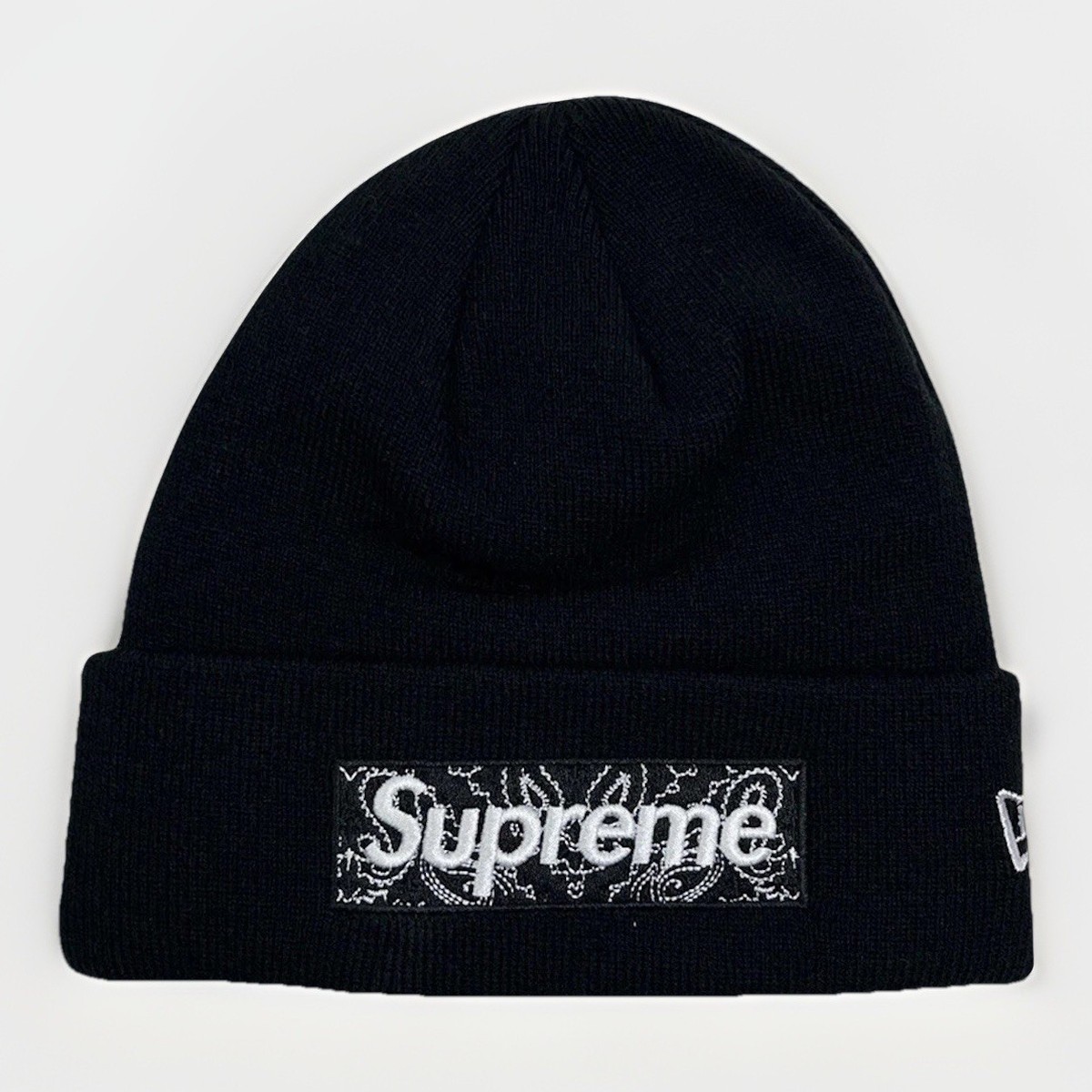 Supreme Bandana Box Logo Black Beanie Hat One Size | eBay