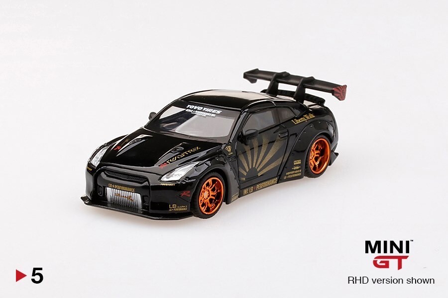 MINI GT 5 LB WORKS Nissan GT-R (R35) Black w/ Copper Wheel Type 1