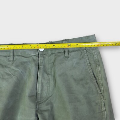 Stussy Deluxe Pants Mens 30x27 Green Chino Straight Leg Streetwear
