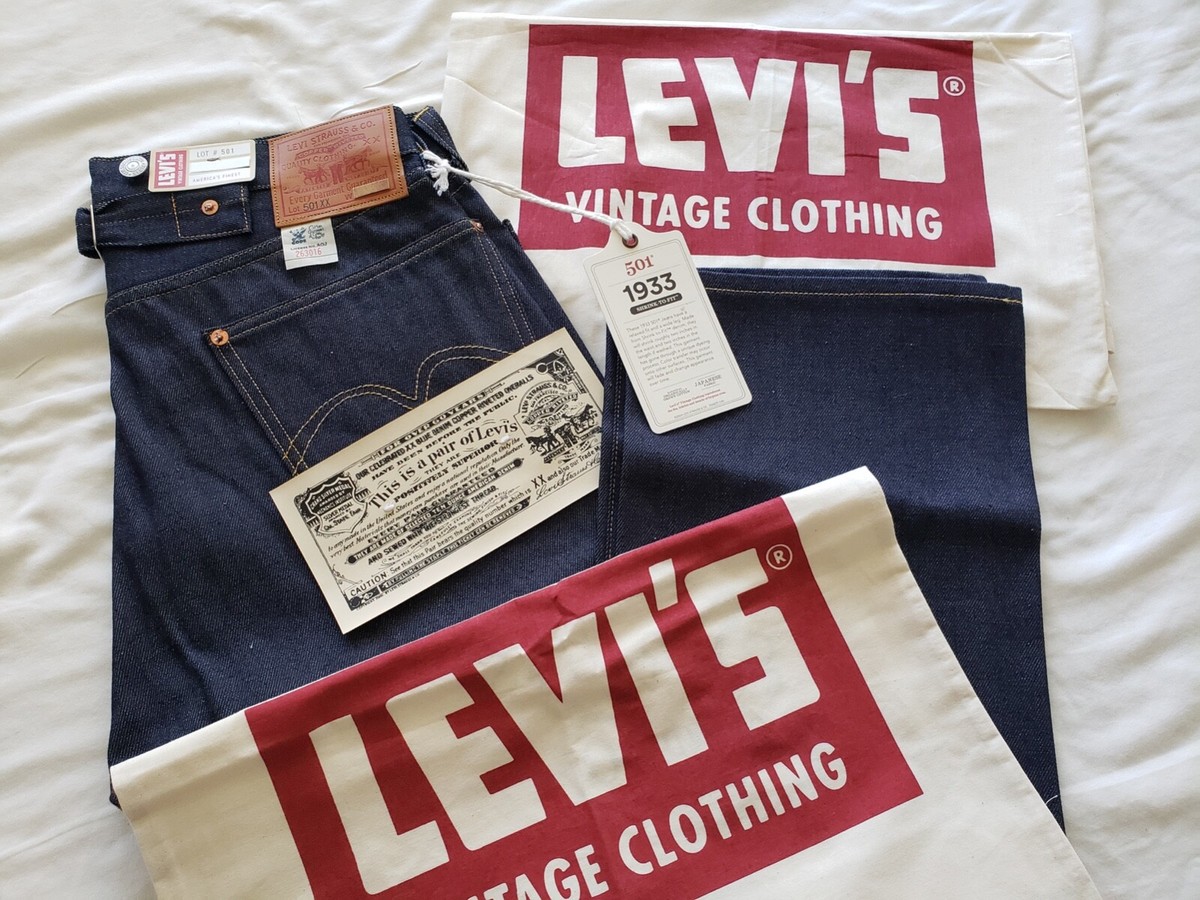 LEVI'S 1933 501 xx LVC Vintage Clothing Raw Selvedge 1937 Cinch