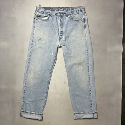 Vintage 90s Levis 501 Light Wash Denim Jeans made in USA 38x32 | eBay