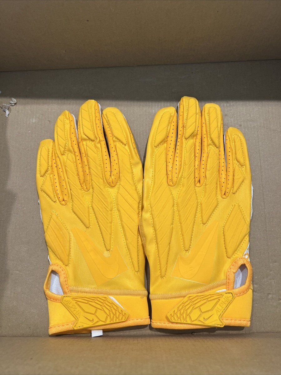 NFL Nike Superbad 5.0 Football Gloves Gold/White Men's Size 2XL
