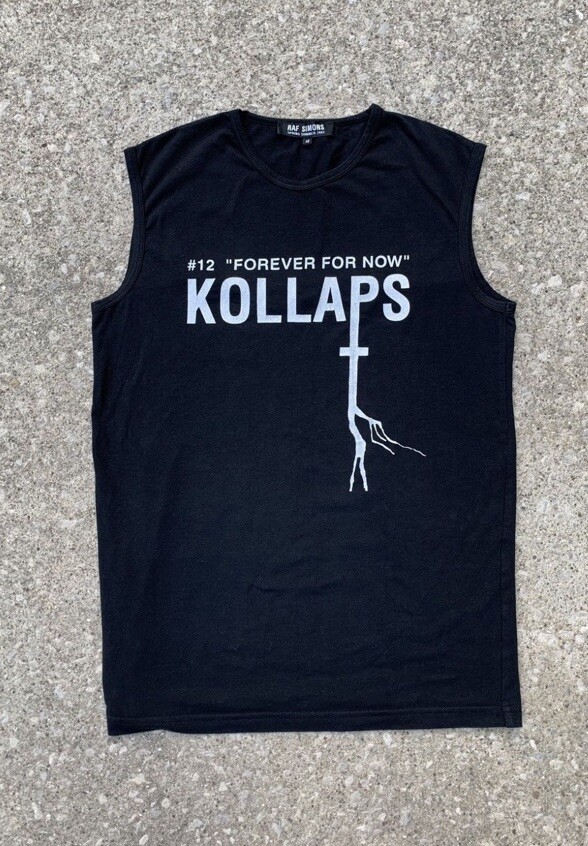 Raf Simons SS2002 Archive Kollaps Tank Top 48/M Black Sleeveless