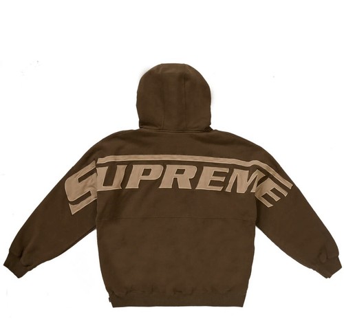 Supreme Wrapped Half Zip Hooded Sweatshirt Washed Brown XLarge