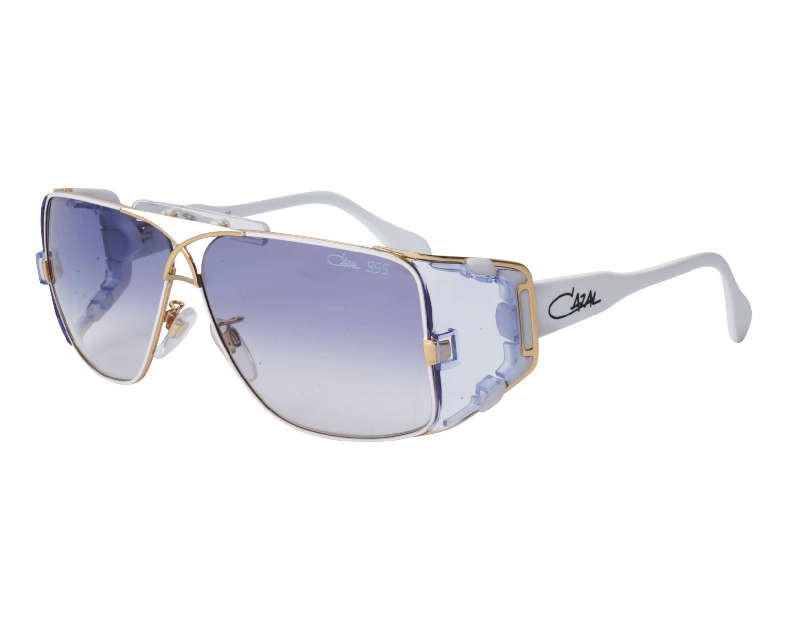 CAZAL MOD 955 COL 332 ICONIC VINTAGE WHITE GOLD SHIELD SUNGLASS