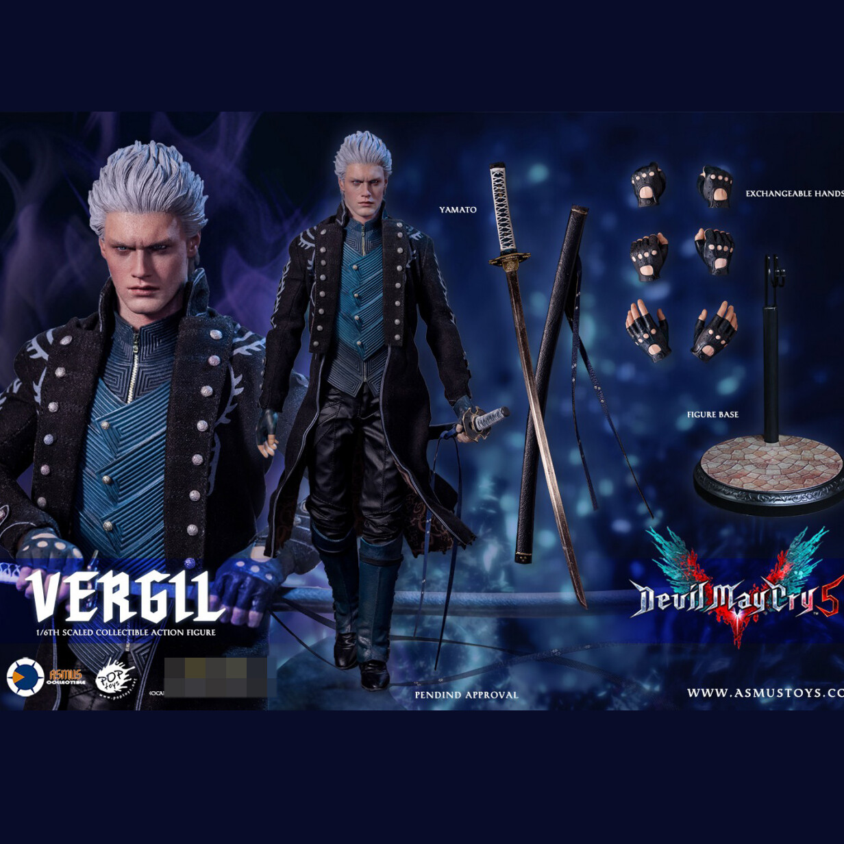 Asmus Devil May Cry 5 Vergil 1/6 Scale Action Figure Model
