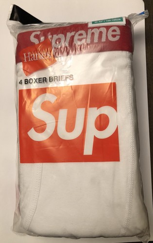 Supreme x Hanes Boxer Briefs 4-Pack Logo Waistband White X-Large