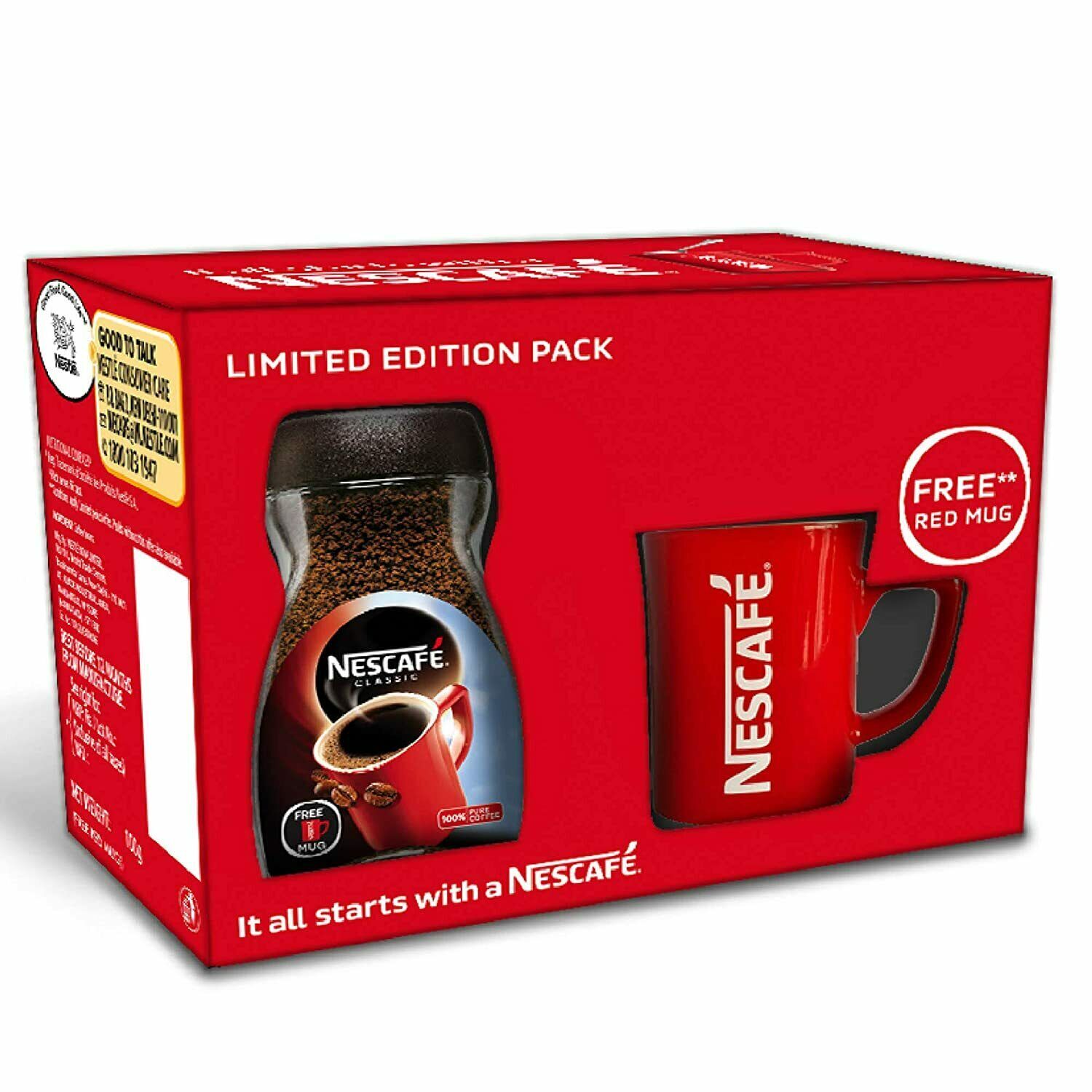 NESCAFE Classic Instant Coffee, 100g Jar with Free Red Mug | eBay
