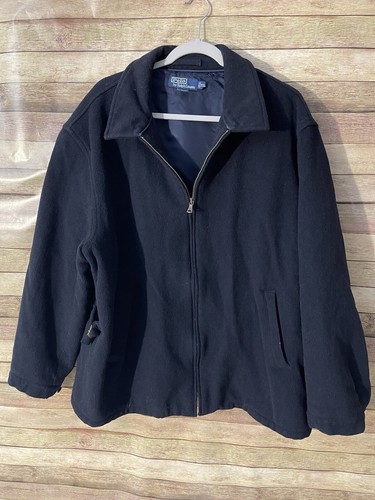 Polo Ralph Lauren Men's Black Wool Blend Lined Full Zip Jacket