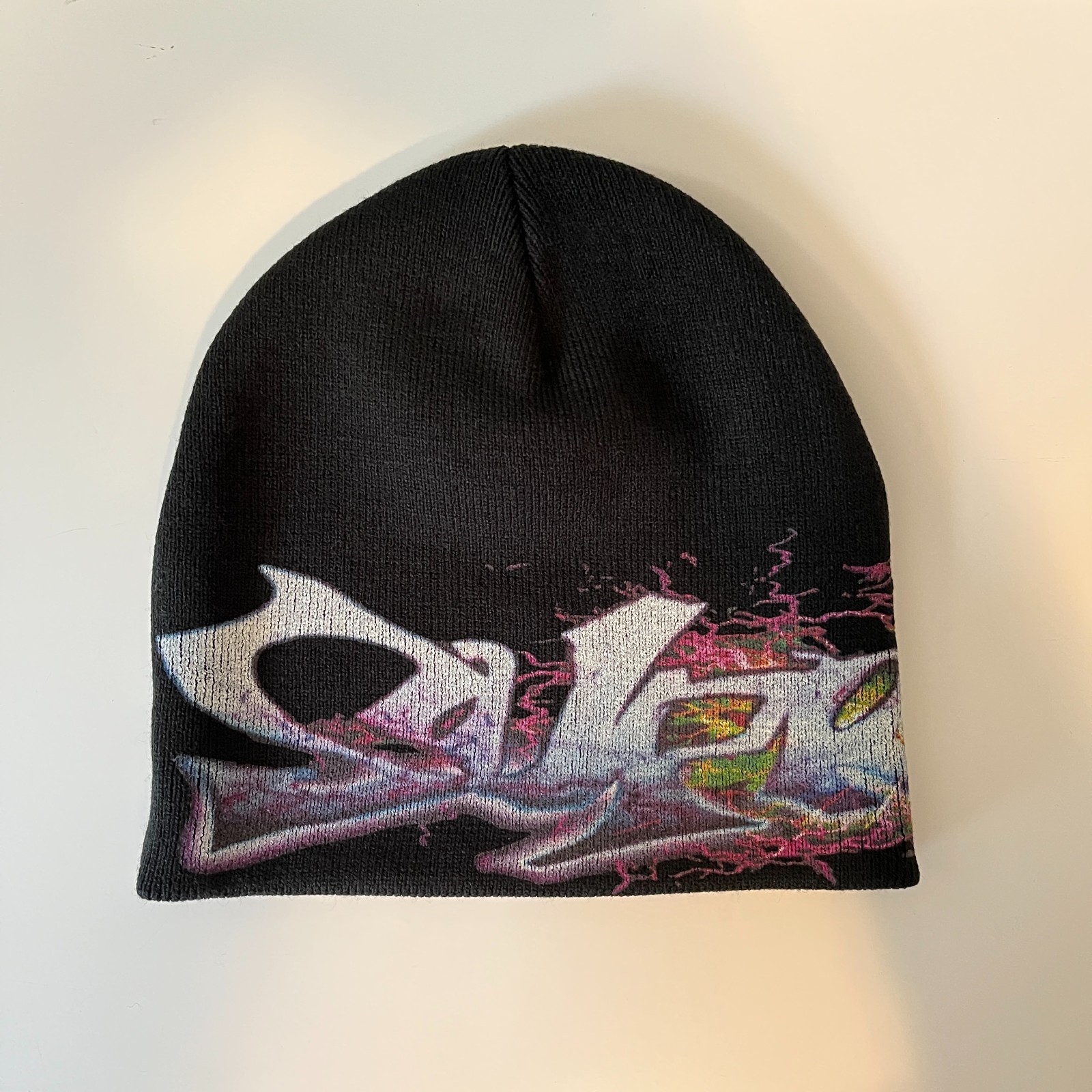 Supreme Tag Beanie Black FW25 Week 1 Cuffed Knit Hat OS Authentic