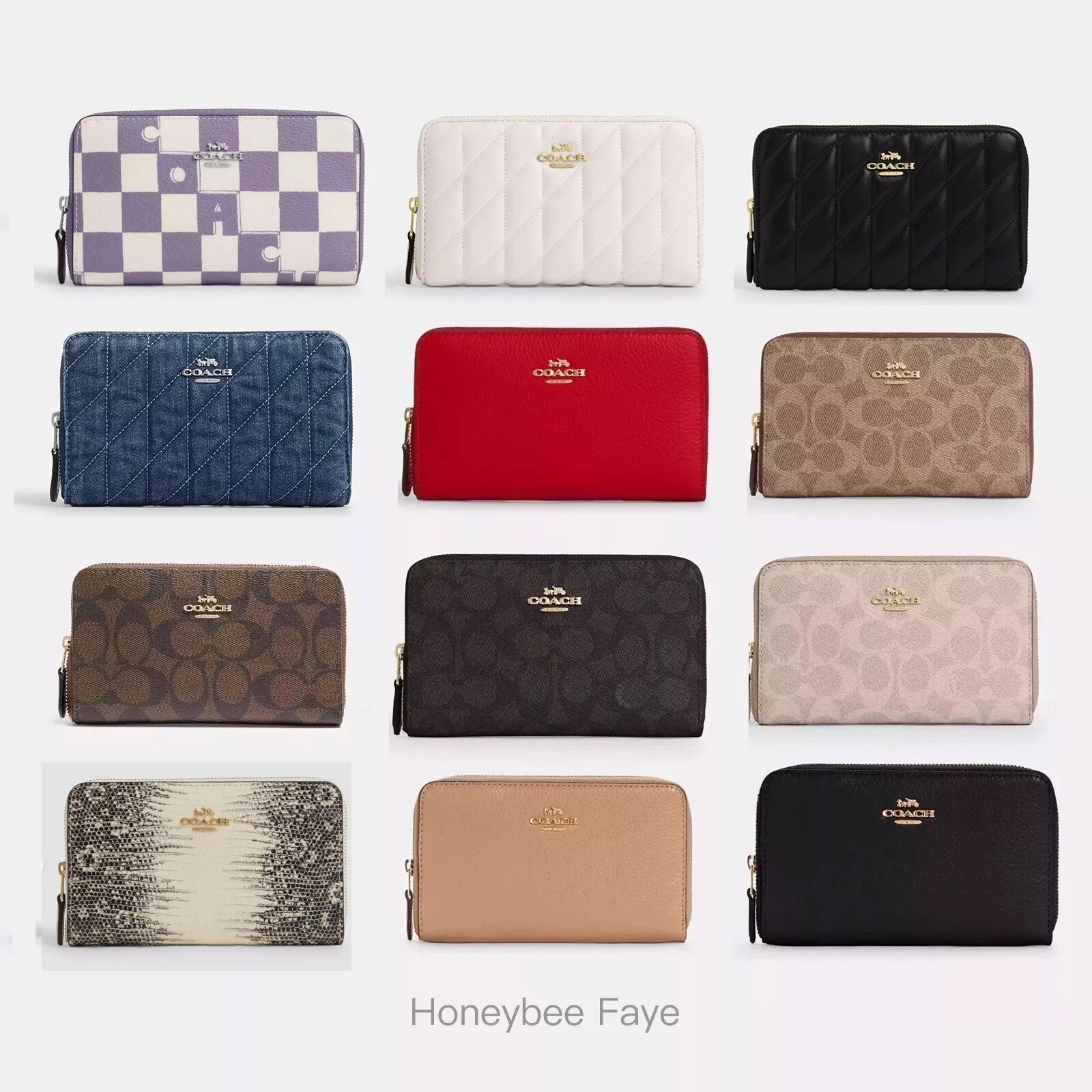 NWT Coach Medium Id Zip Wallet In Signature Canvas/Jacquard CW781