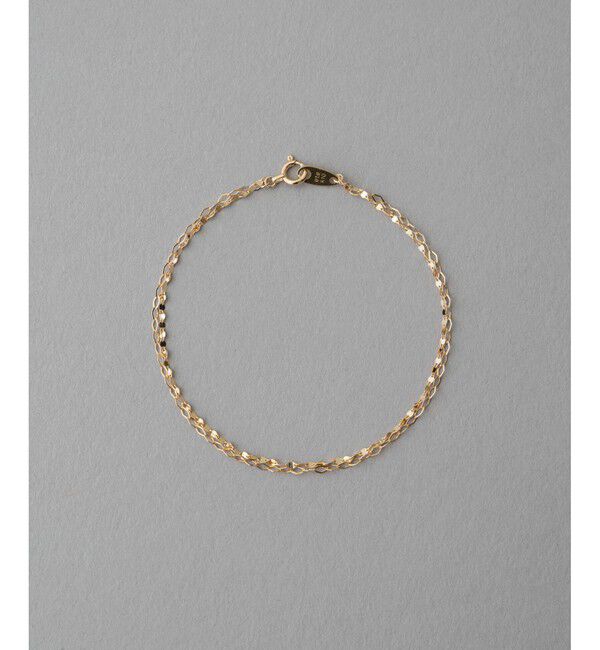 レイヤード] K10YG チェーン ステーション ブレスレット（ete