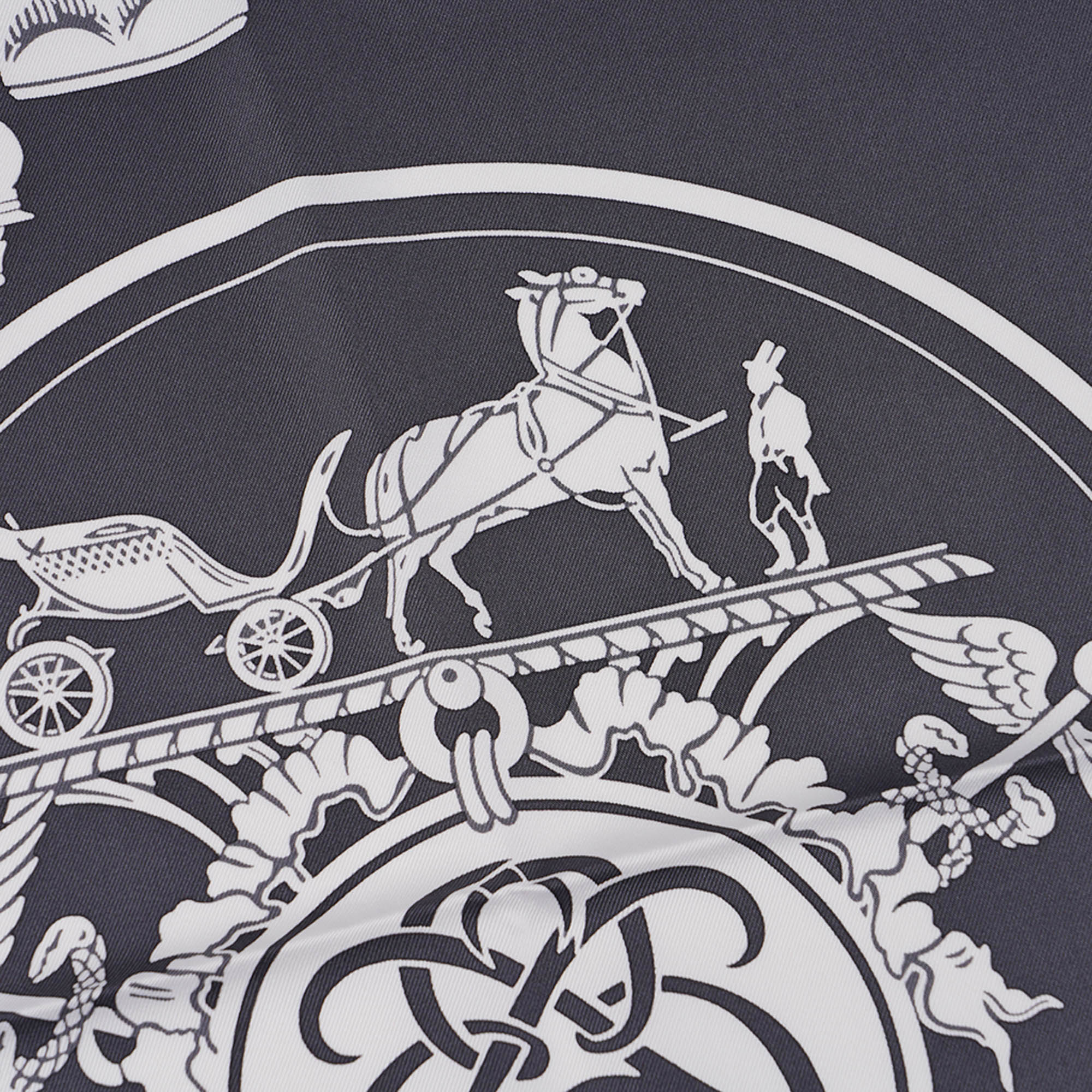 Hermès Ex-Libris Fringe Silk Scarf Gris Blanc | Mightychic