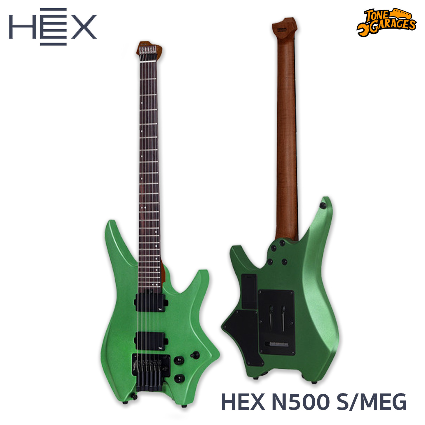 ギター HEX Guitars N500 llic Emerald Green HEX N500 Headless