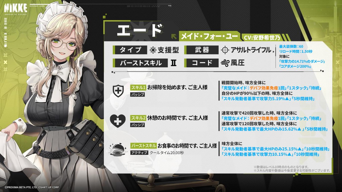 Level Infinite、『勝利の女神：NIKKE』でメイド服をまとった新SSRニケ