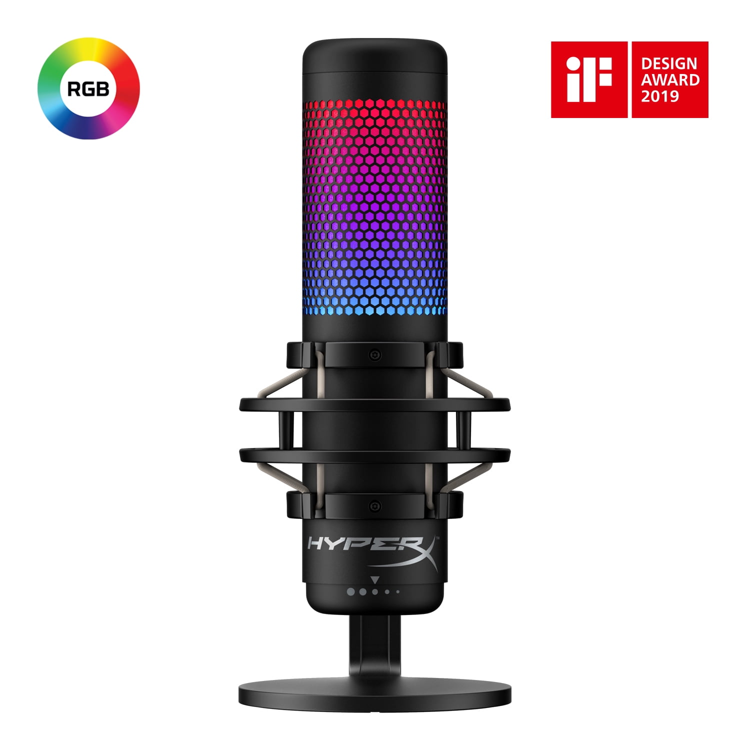 HyperX QuadCast S USB Condenser Microphone with RGB Lighting and