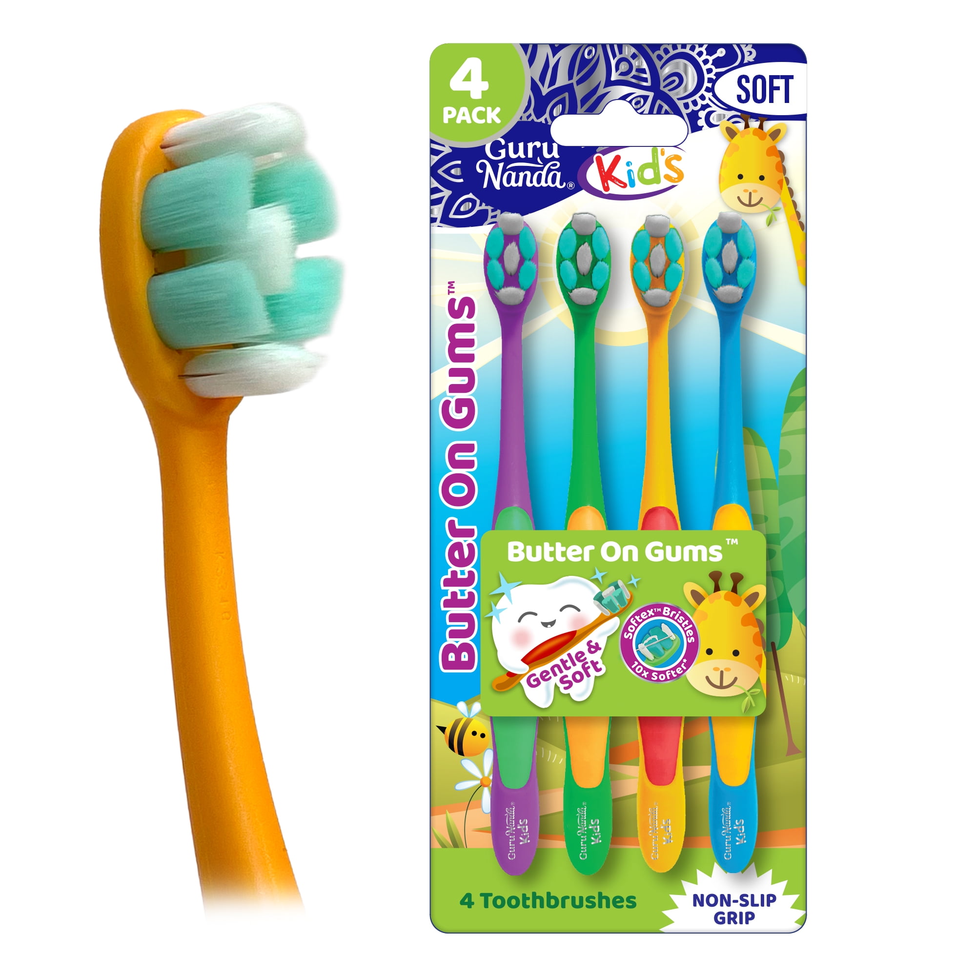 GuruNanda Extra Soft Toddler Toothbrush for Age 2 Years +, with