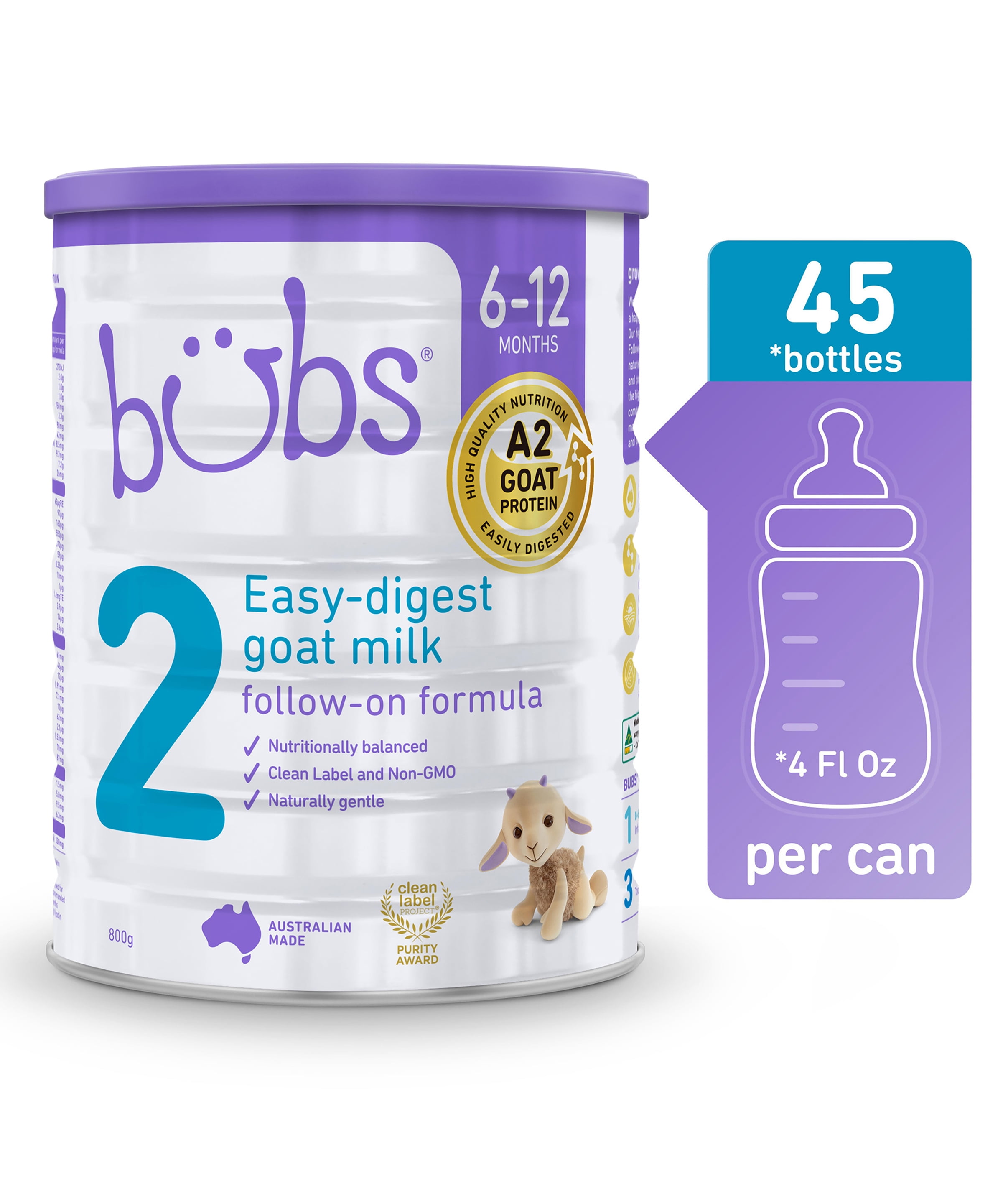 Bubs® Goat Milk Follow-on Formula Stage 2, 800g (6-12 Months
