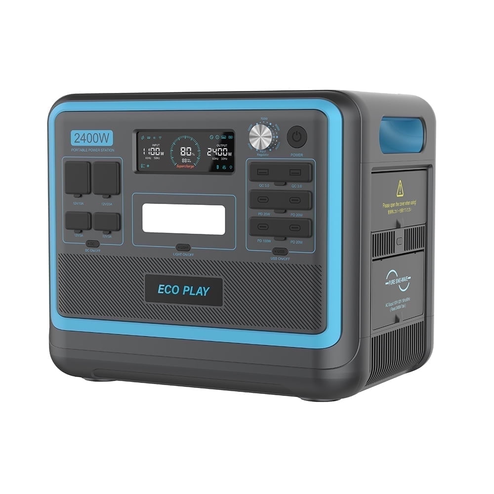 Eco Play 2400W Solar Generator – 2048Wh LiFePO4 Portable Power