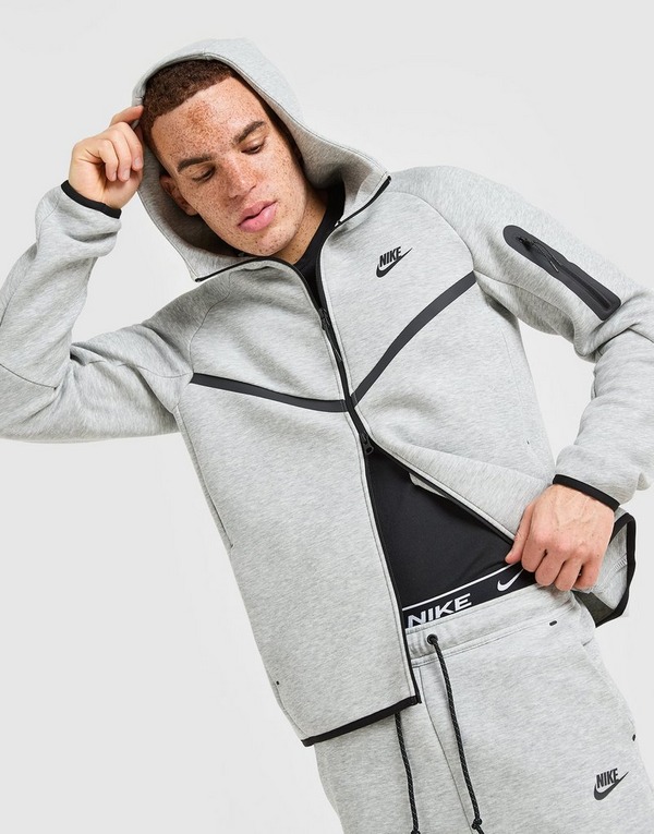 Grey Nike Tech Fleece Full Zip Hoodie - JD Sports Global