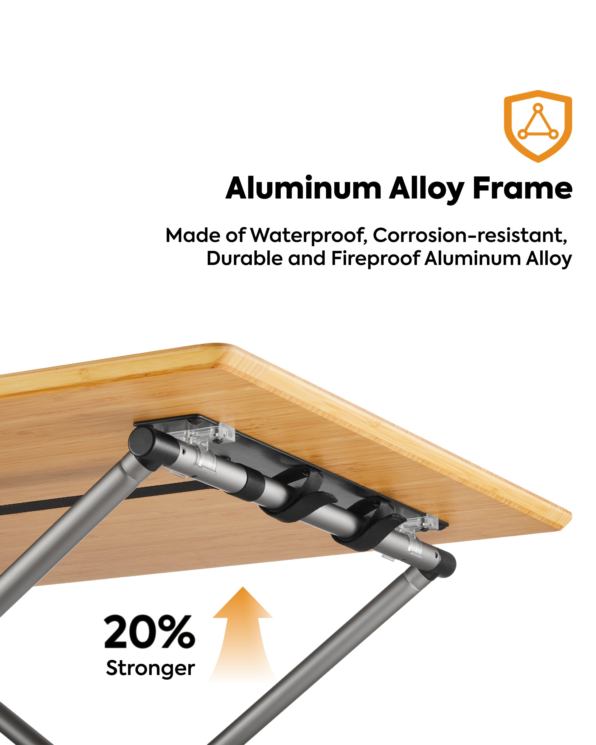 New! Portable Folding Bamboo Camping Table with Storage Bag