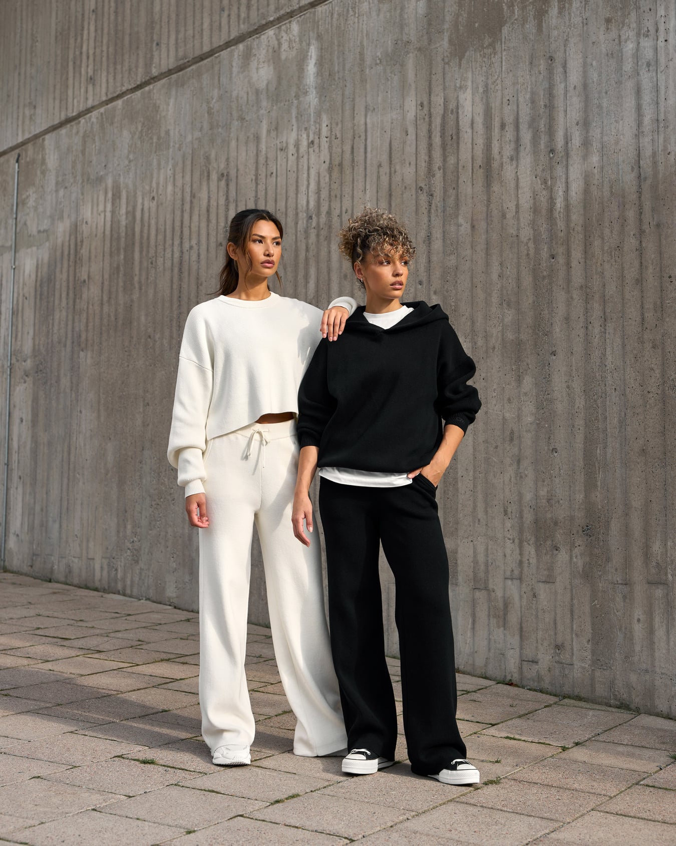 Soft Knit Oversized Pants Black | ICIW