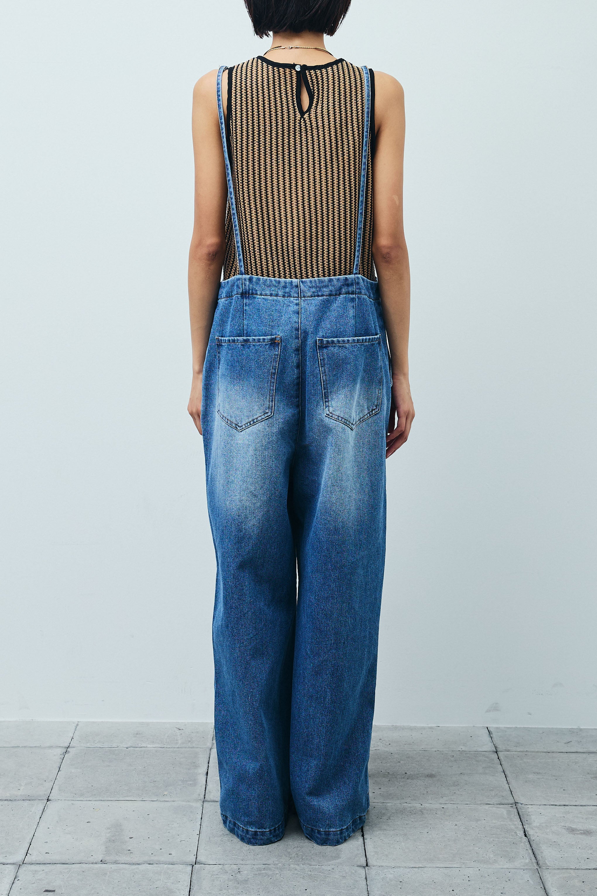 予約]フロントジップストラップデザインデニムサロペット – IAMALPHA