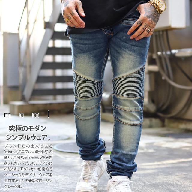 mnml ミニマル【新品未使用】ペイズリーストレッチスキニーデニム 30