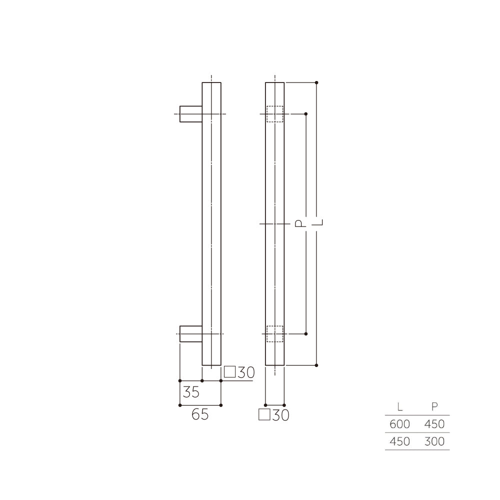 MDS-130（両面）｜ドアハンドル（押し棒）｜MARIX（MARUKI・丸喜金属