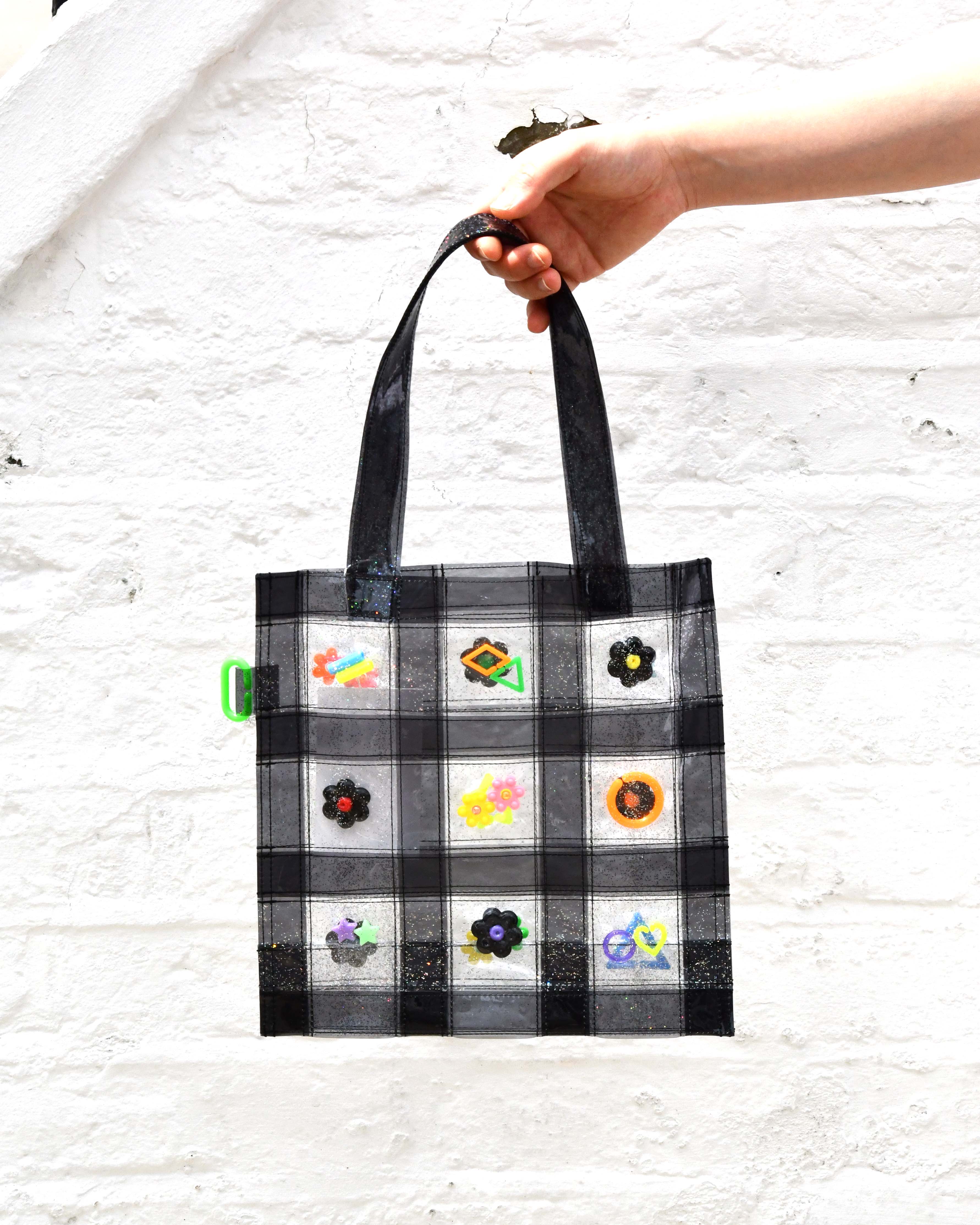 YURIKO ETO] PVC Bag with Charms - Black – iii Design Shop