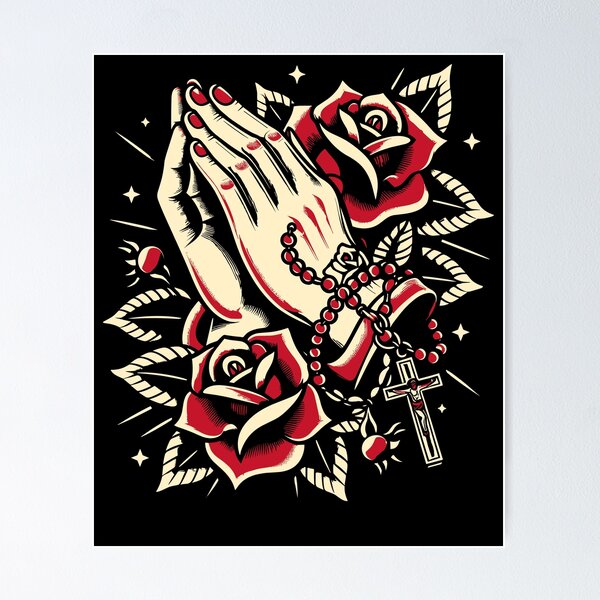 TATTOO FLASH POSTER【 Praying Hands 】 【公式通販】