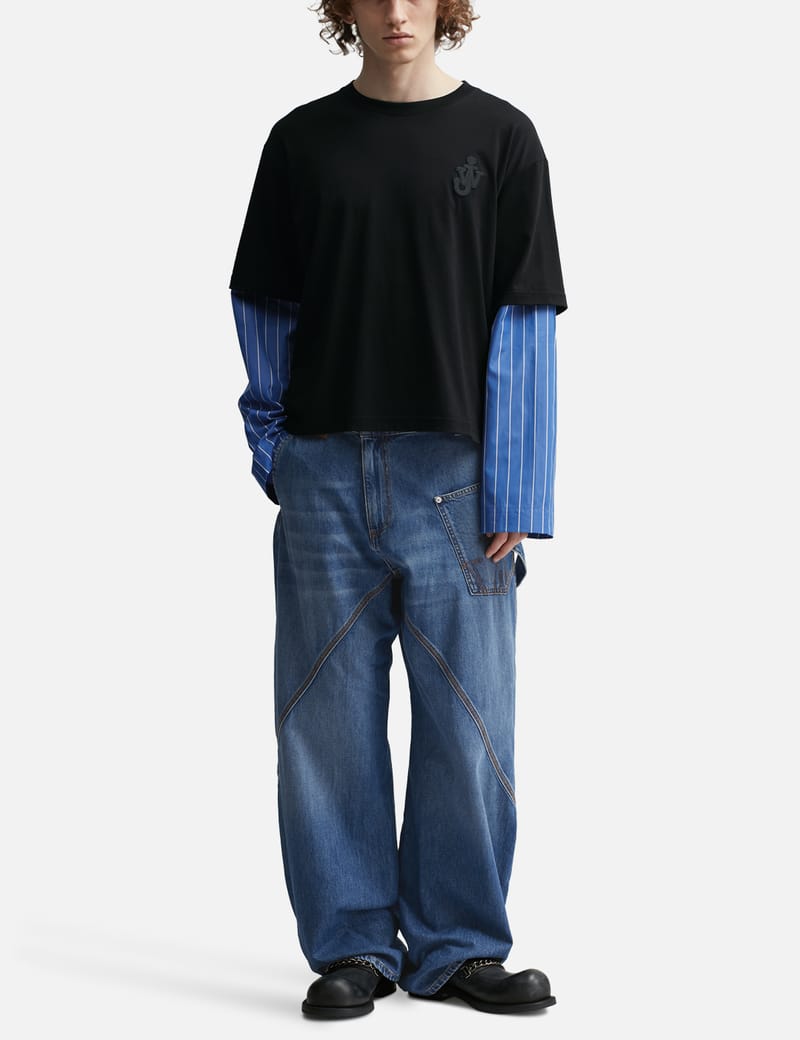 JW Anderson - ANCHOR LAYERED SLEEVE T-SHIRT | HBX