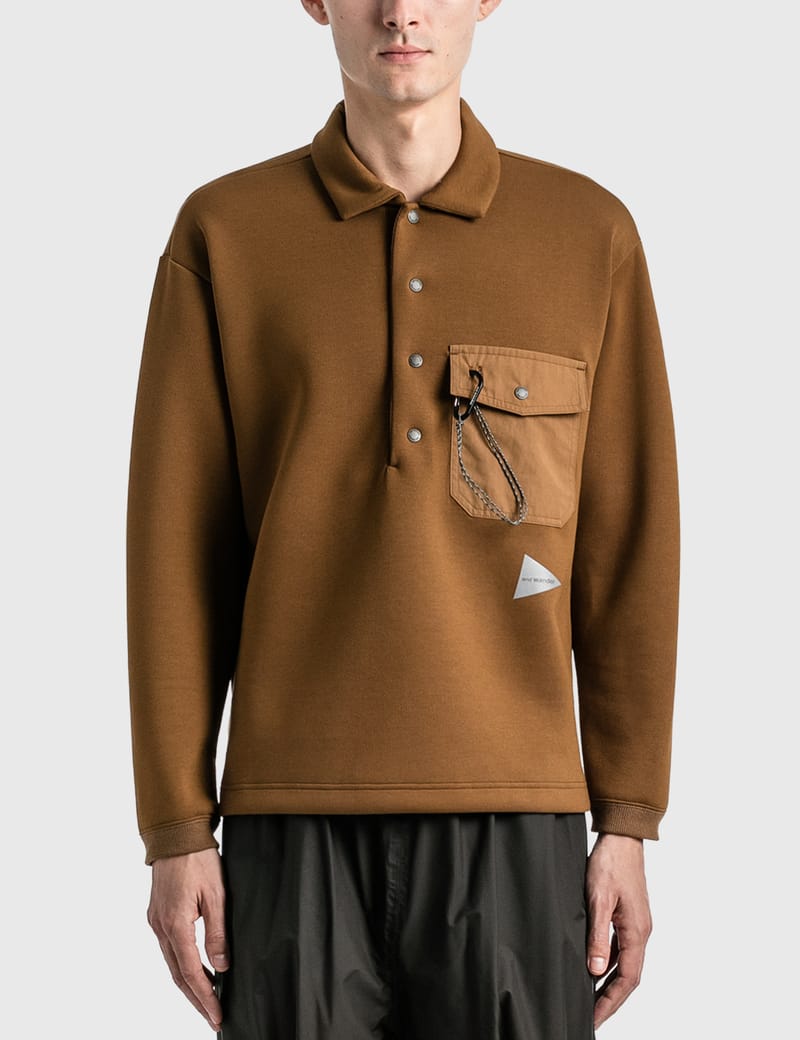 and wander - Airly Warm Button Pullover | HBX