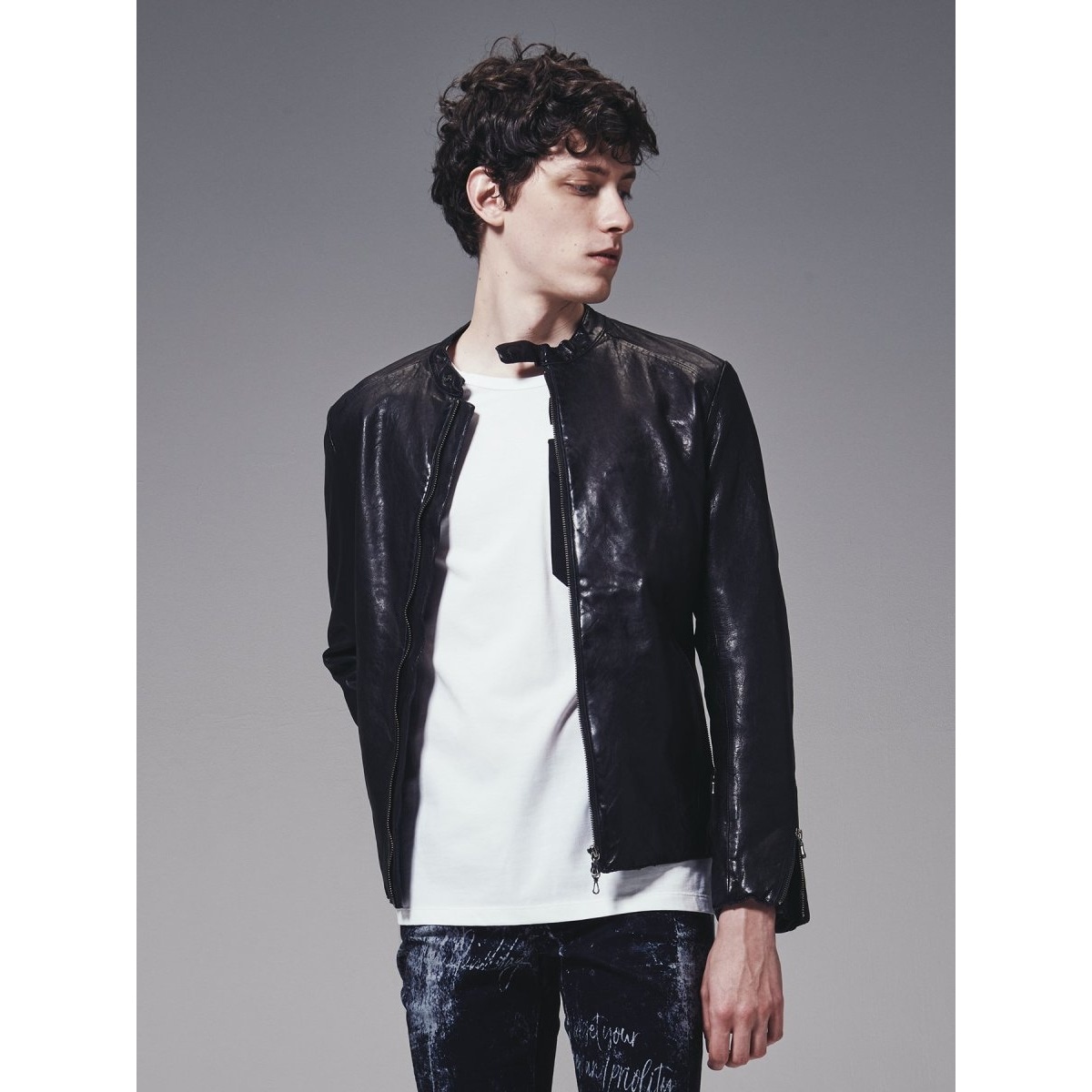 シェラック/SHELLAC ベジシープレザー シングルライダース