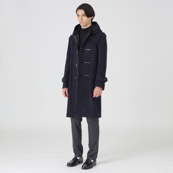 ダブルフェイスクレストブリッジチェックダッフルコート | ブラック