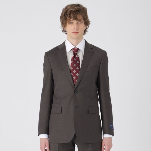 一部店舗限定】Zegna TRAVELLERシャンブレーブラウンヘリンボーン