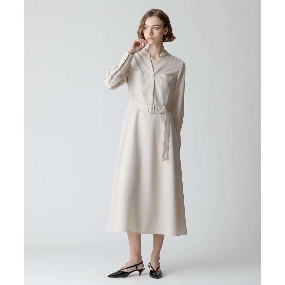 キョウネンポリエステルスラッシュネックワンピース | アルアバイル