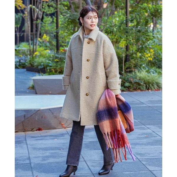 F by ROSSO 『UR TECH』ブークレステンカラーコート | アーバン