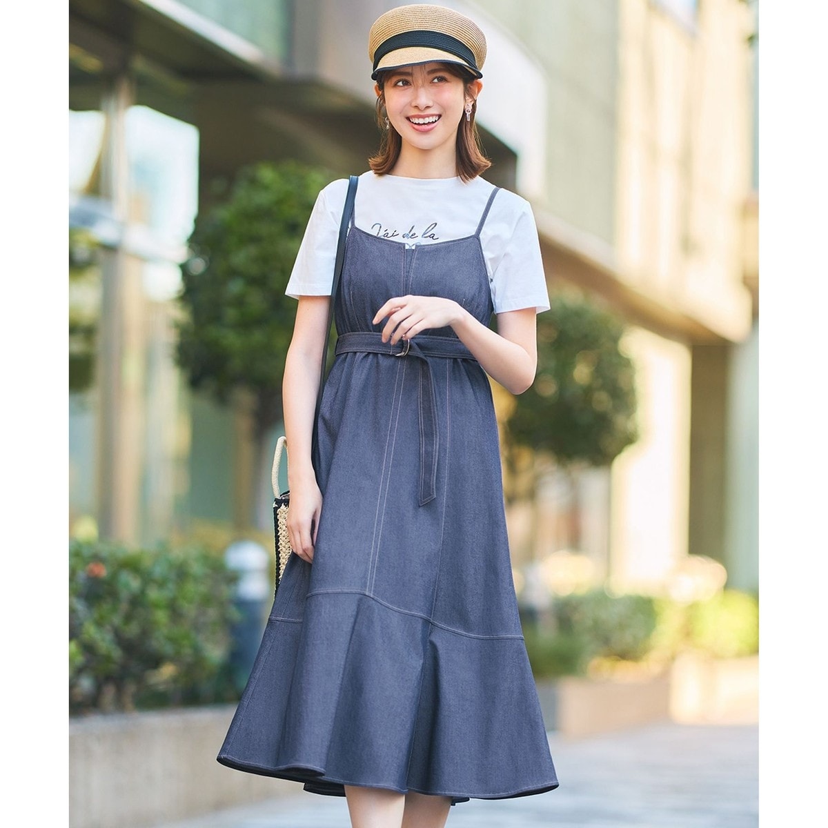 洗える】ライトデニムライクシャンブレー キャミワンピ | エニィスィス