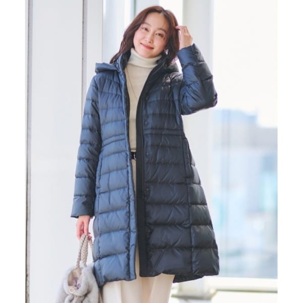 撥水洗えるすっきり】ロング丈タフタダウンコート | アンタイトル