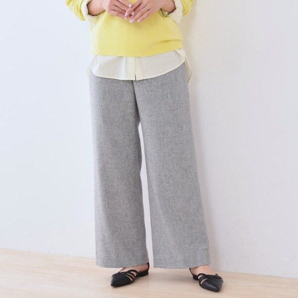 褒められパンツ／ウール混】ワイドパンツ | インディヴィ(INDIVI